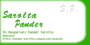 sarolta pander business card